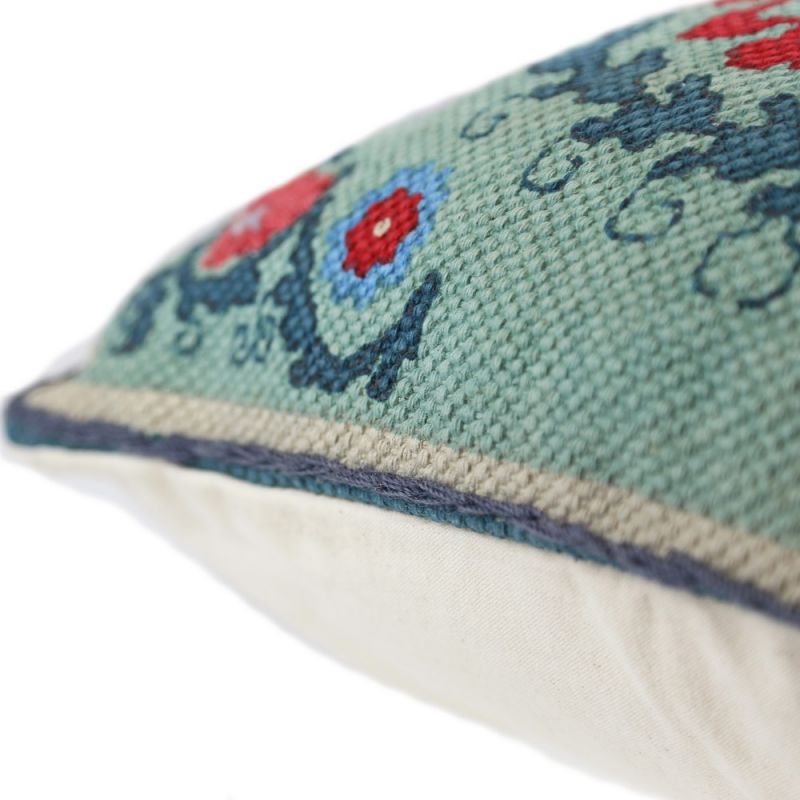 Leila printed cushion with suzani embroidery, 45 x 45cm