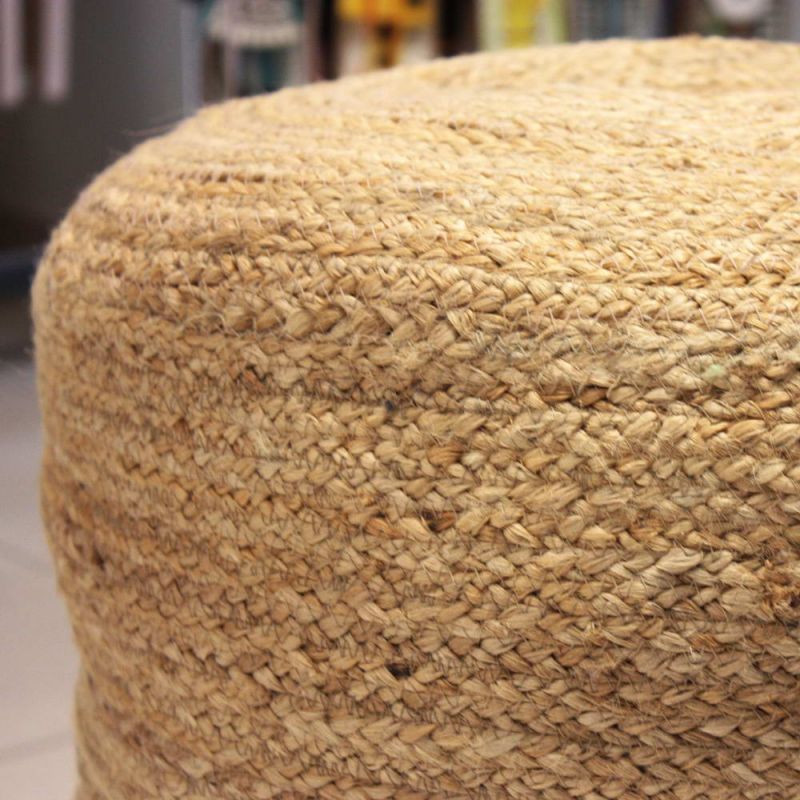 Round Jute pouf 45Dx45cm cotton filled