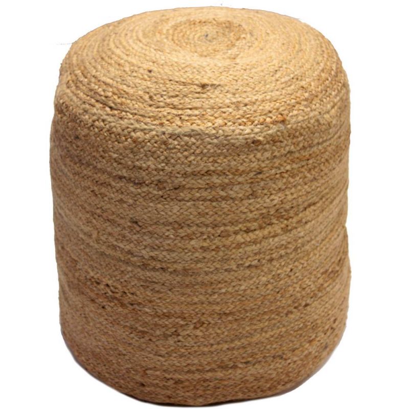 Round Jute pouf 45Dx45cm cotton filled