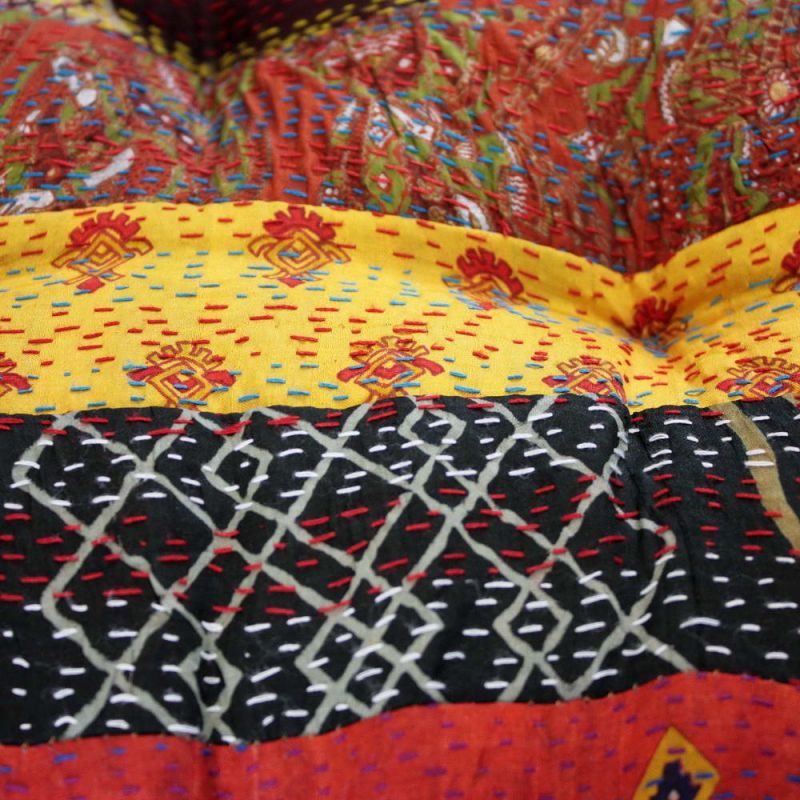 Silk Kantha floor cushion 43cm
