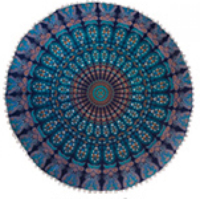 Peacock Cotton Floor Cushion -Turquoise