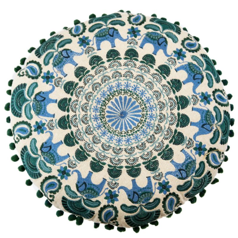 Round Embroidered Mandala Cushion 40 x 40 x 8cm