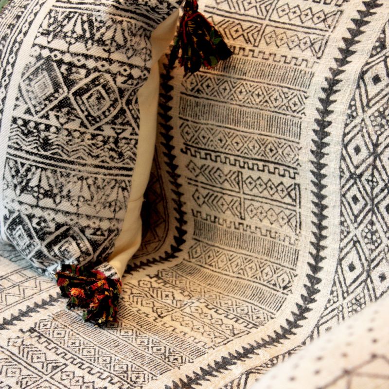 Cotton handblock printed throw 130x170