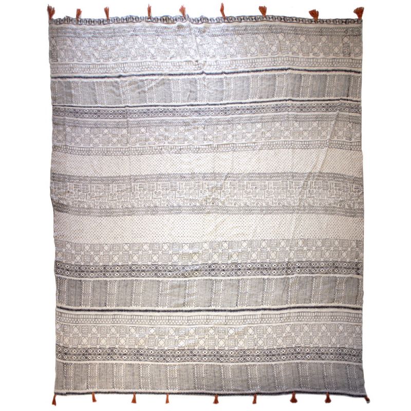 Cotton handblock printed throw 225x250