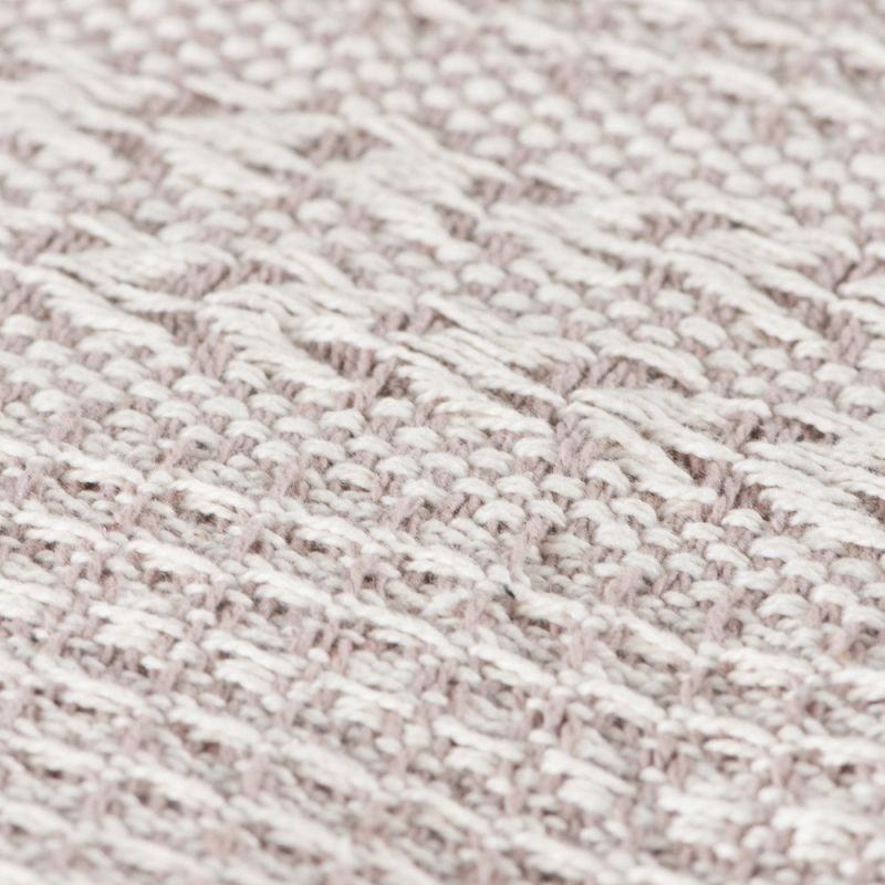 Beige cotton stripe weave throw 125x150cm