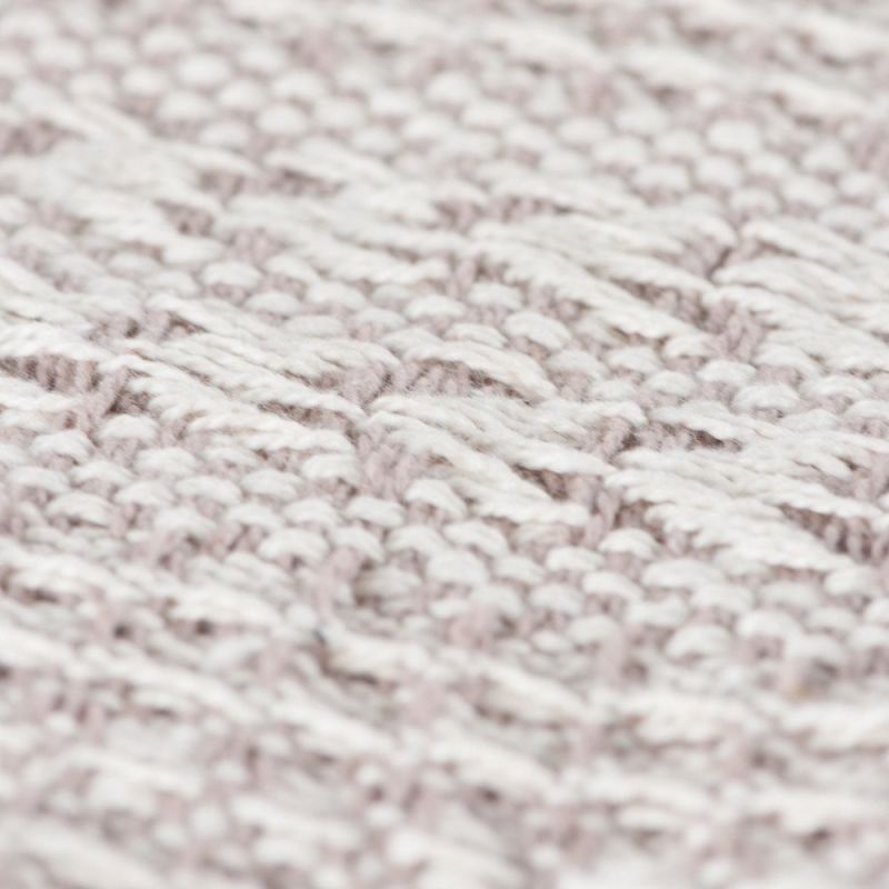 Beige cotton stripe weave throw 125x150cm