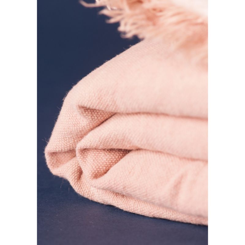 Faded pink throw with super soft sherpa