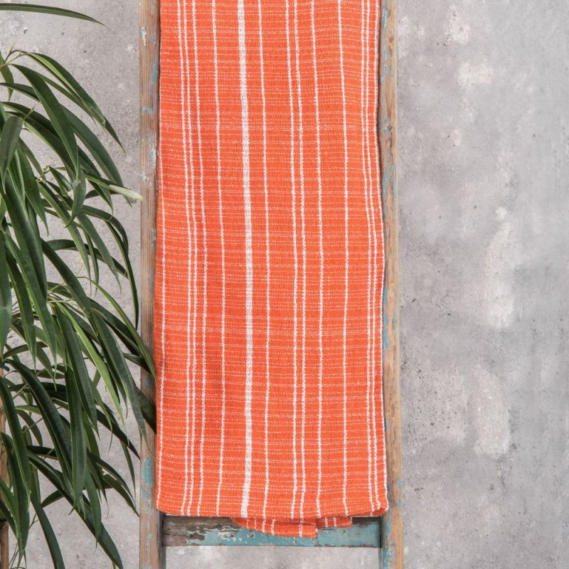 Orange heavy woven throw 240x240cm