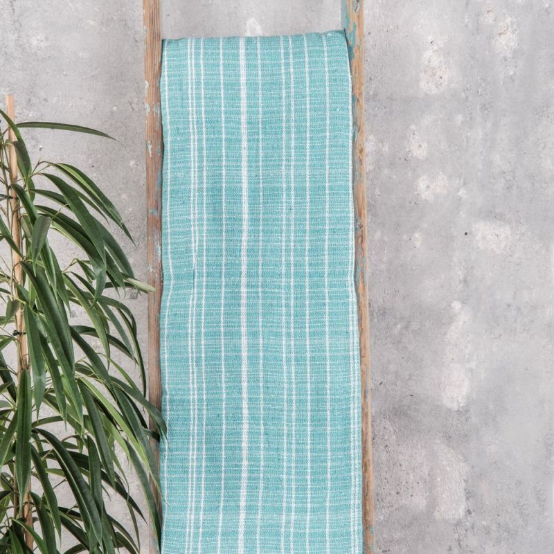 Pale turquoise heavy woven throw 240x240cm