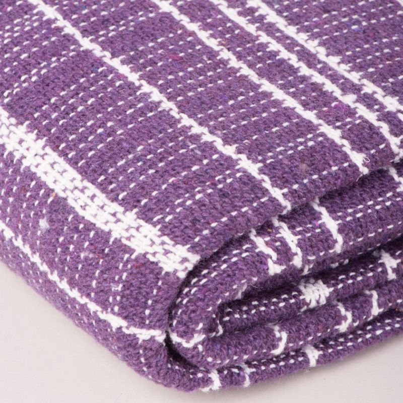 Deep purple heavy woven throw 240x240cm