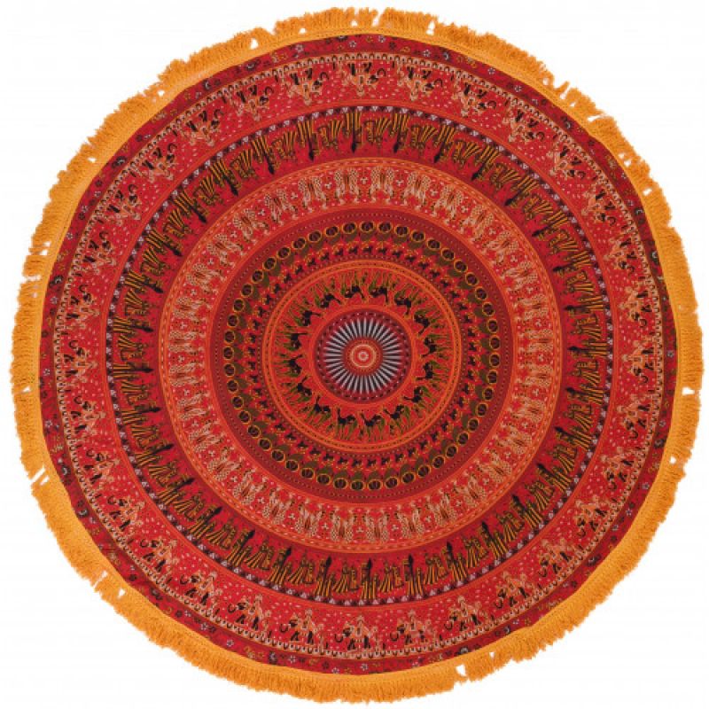 Red mandala round throw 168cm 