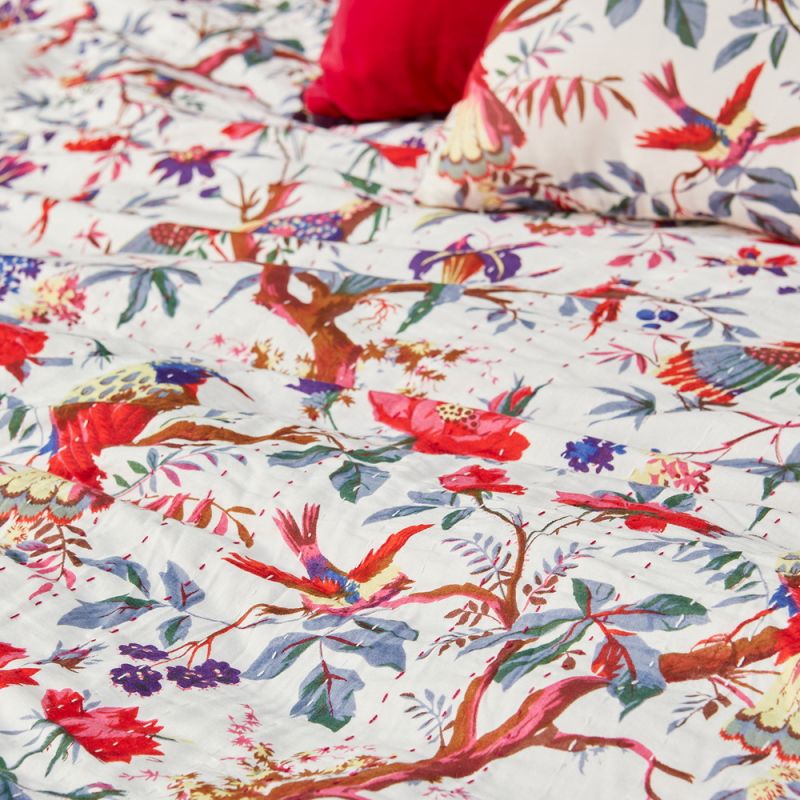 Ριχτάρι 200 x 230 Birds of paradise - Λευκό βαμβακερό