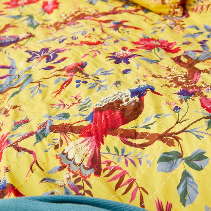 Ριχτάρι 200 x 230 Birds of paradise - Κίτρινο βαμβακερό