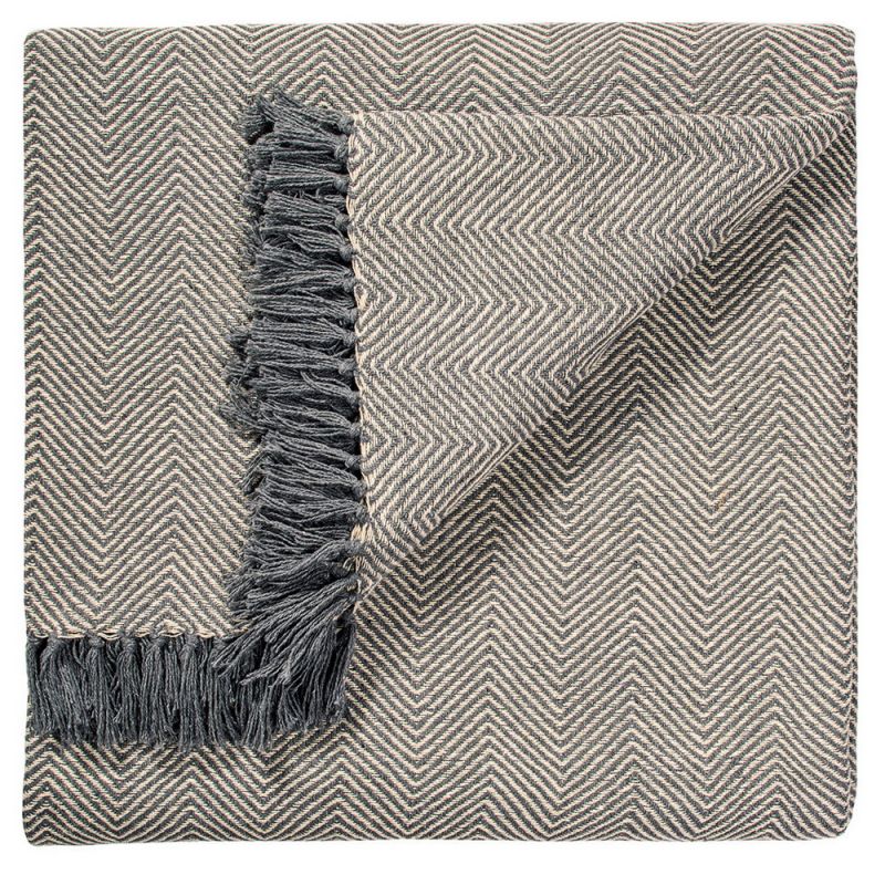 Handloom Bedcover charcoal cotton 250cm