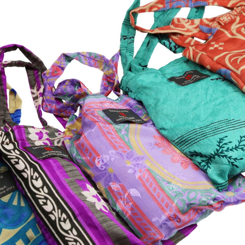 Παρεό ανακυκλωμένο σάρι περ.1x1,80 (διάφ.σχ.) σε τσαντάκι