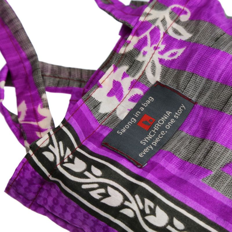 Παρεό ανακυκλωμένο σάρι περ.1x1,80 (διάφ.σχ.) σε τσαντάκι