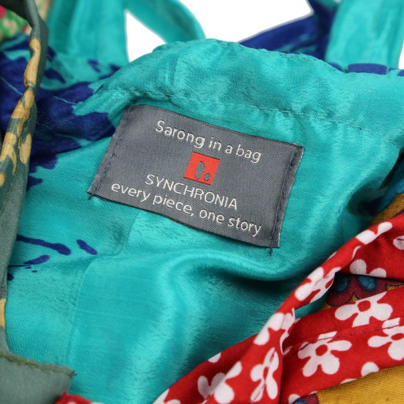 Παρεό ανακυκλωμένο σάρι περ.1x1,80 (διάφ.σχ.) σε τσαντάκι