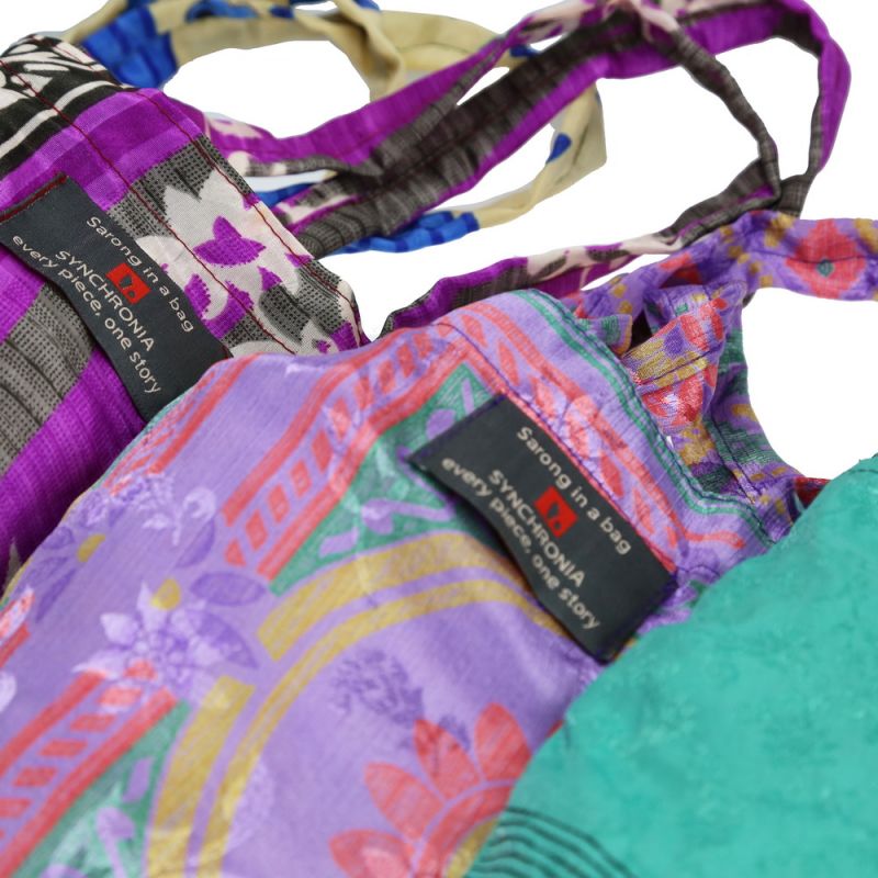 Παρεό ανακυκλωμένο σάρι περ.1x1,80 (διάφ.σχ.) σε τσαντάκι