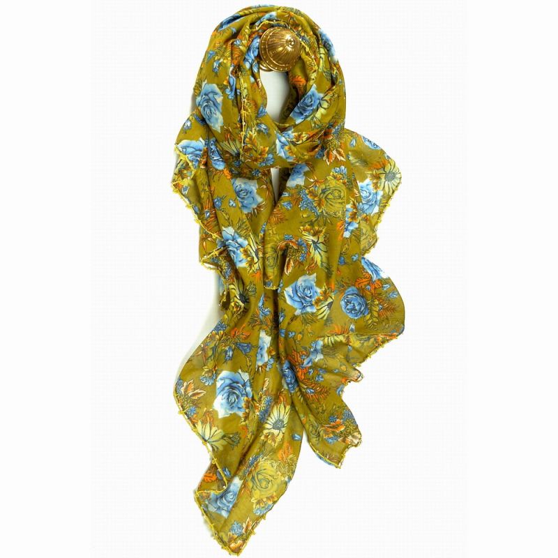 Φουλάρι Meadowland - λαχανί/μπλε