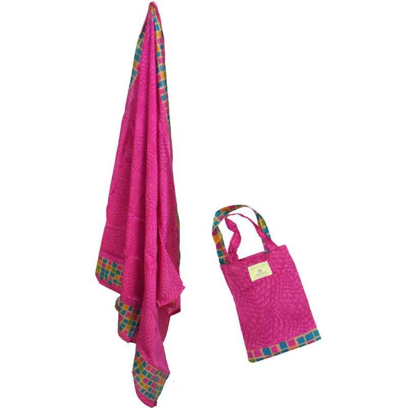 Recycled Sari Printed Sarong in Bag