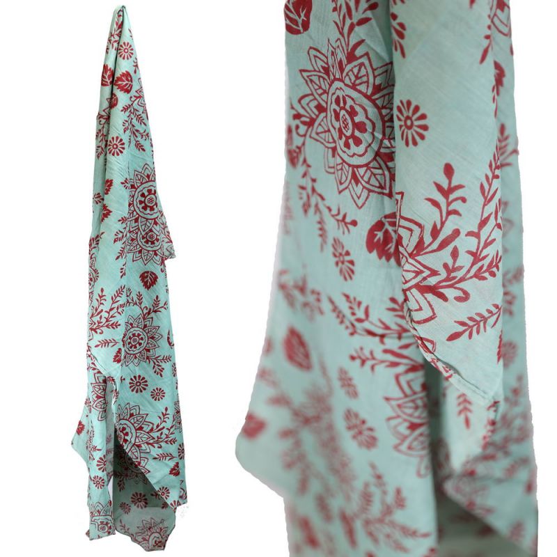 Nitara Floral Printed Cotton Scarf 50 x 180cm