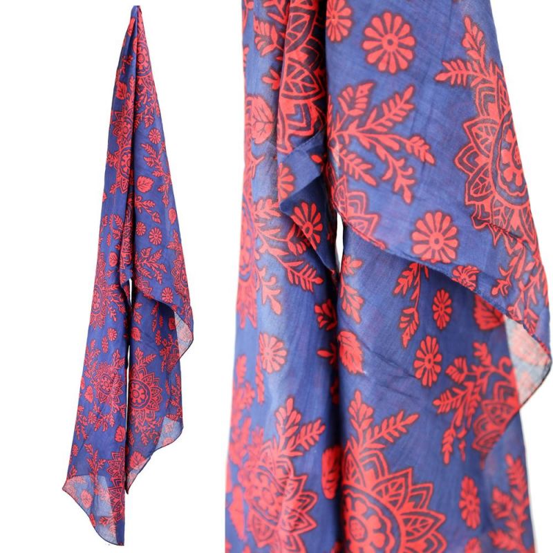 Nitara Floral Printed Cotton Scarf 50 x 180cm