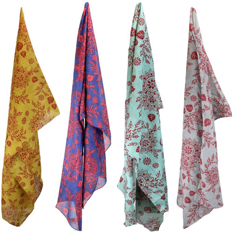 Nitara Floral Printed Cotton Scarf 50 x 180cm