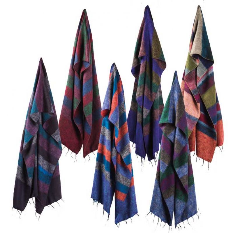 Brushed Acrylic Stripe Scarf 40 x 180cm