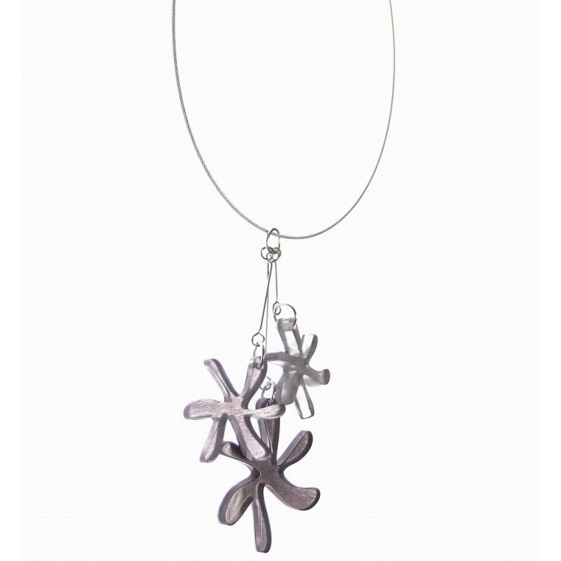 Lazy Day Triptych Floral - Silver/Grey & Steel