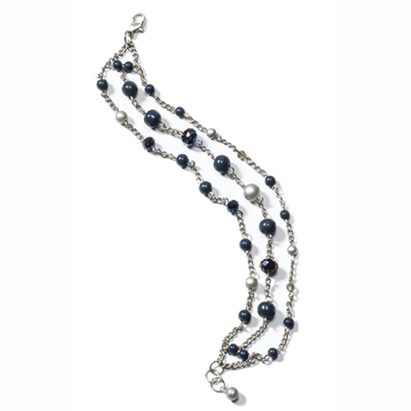 3-stand chain bracelet with beads 