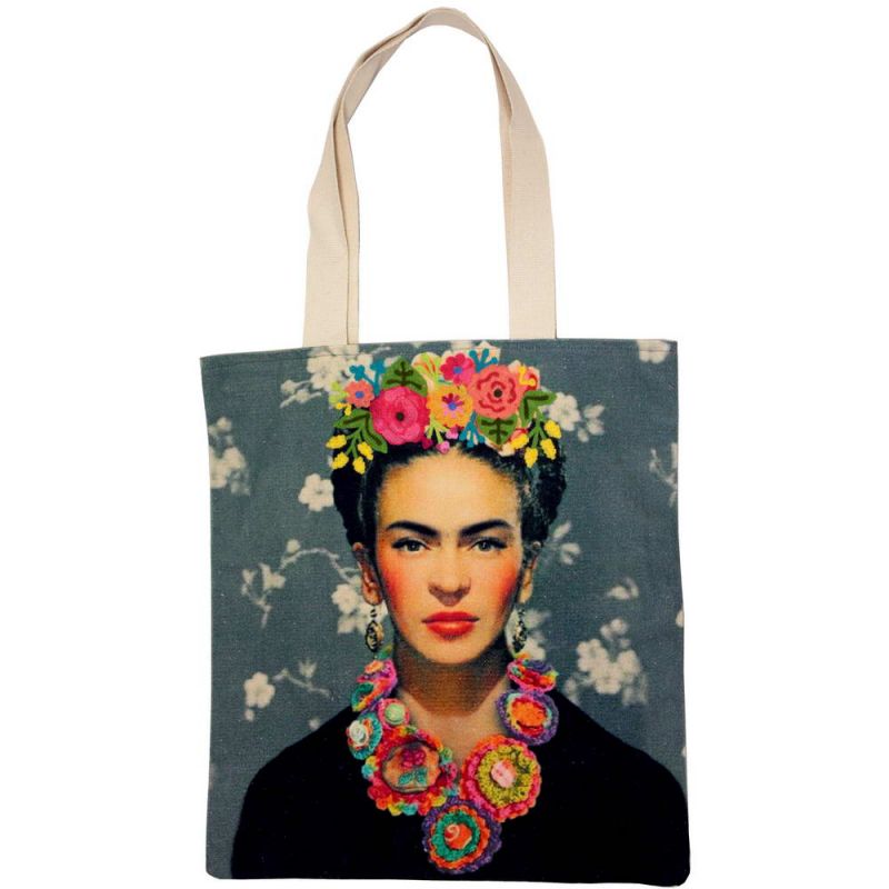 Τσάντα Frida Γκρι 40x45εκ. κεντημένη 