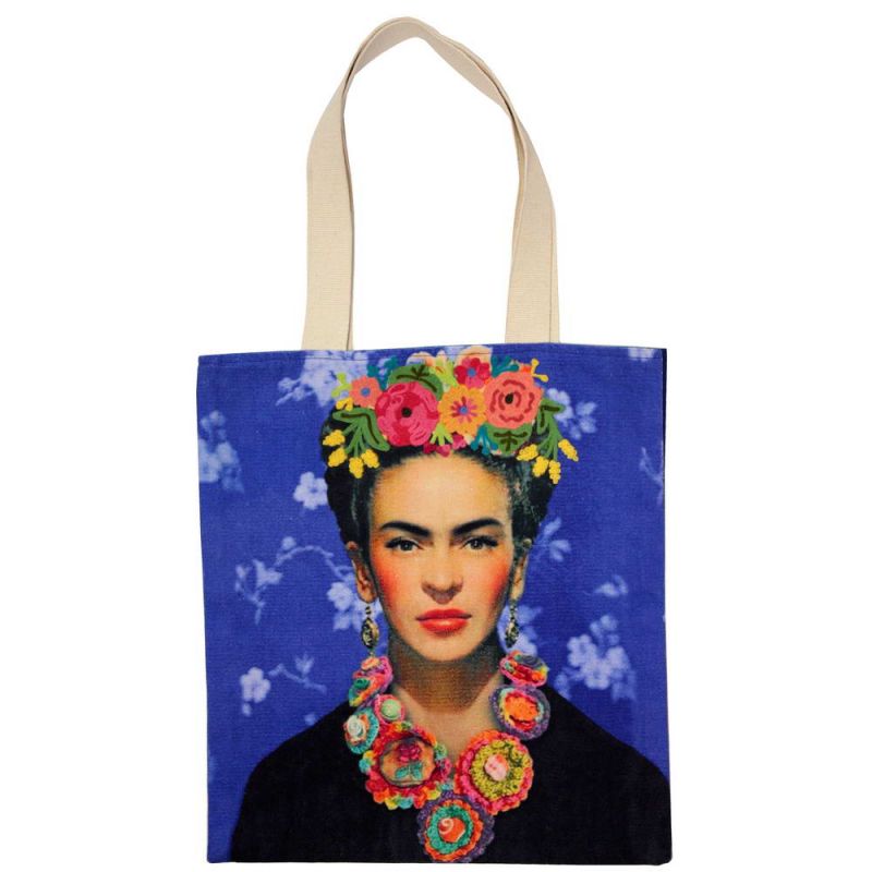 Τσάντα Frida Μπλε 40x45εκ. κεντημένη