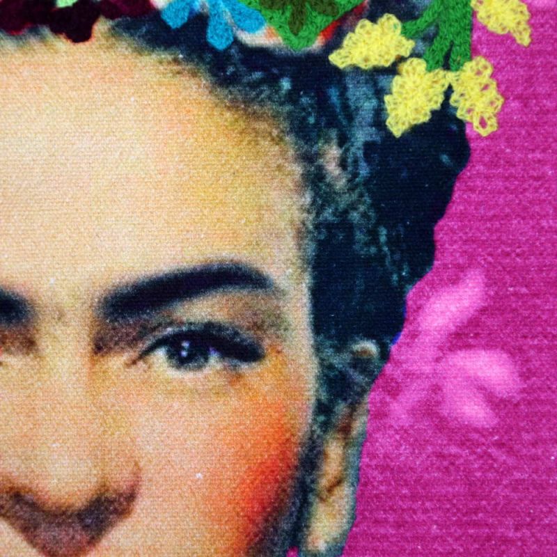 Τσάντα Frida Φούξια 40x45εκ. κεντημένη