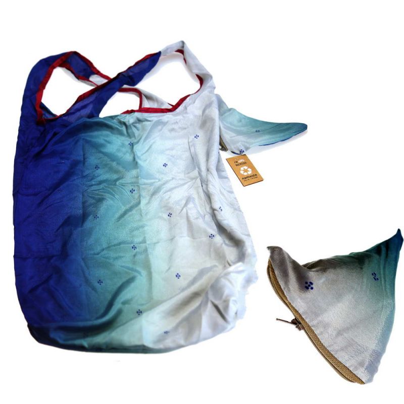 Τσάντα για ψώνια από σάρι με μπρελόκ 