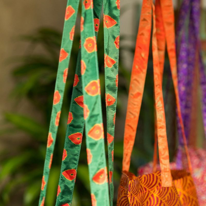 Recycled sari fabric tote bag, 35x45cm