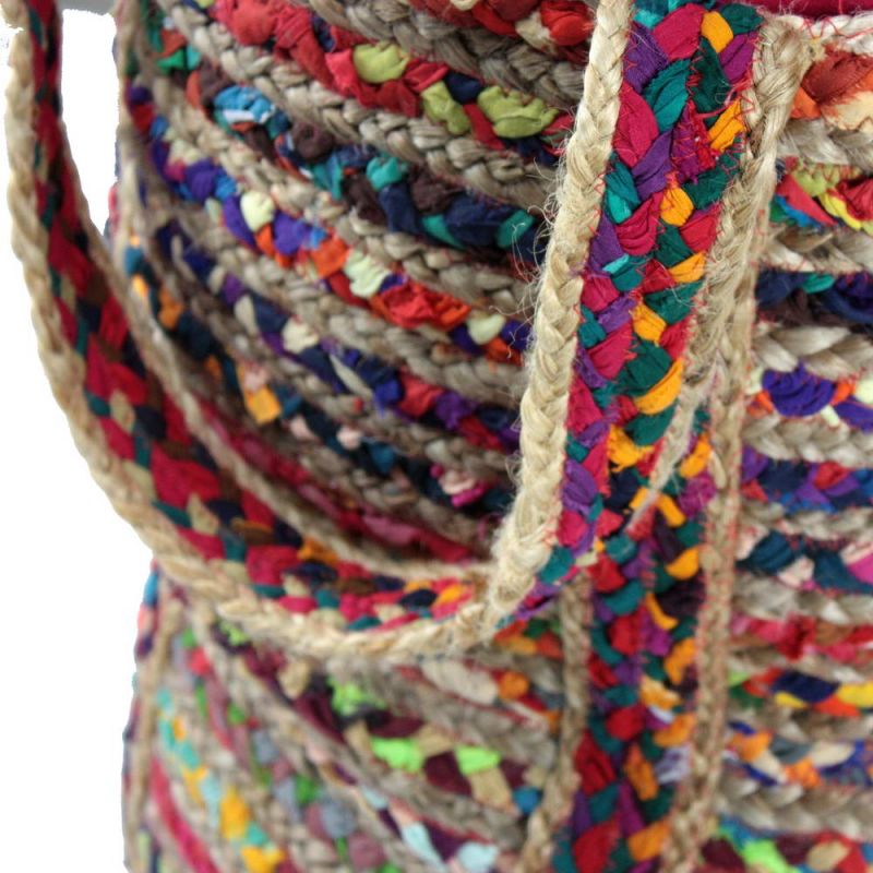 Multi colour cotton and jute chindi bag 40 x 60cm