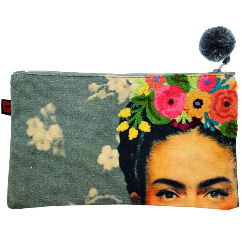 Cosmetic bag Frida Kahlo grey