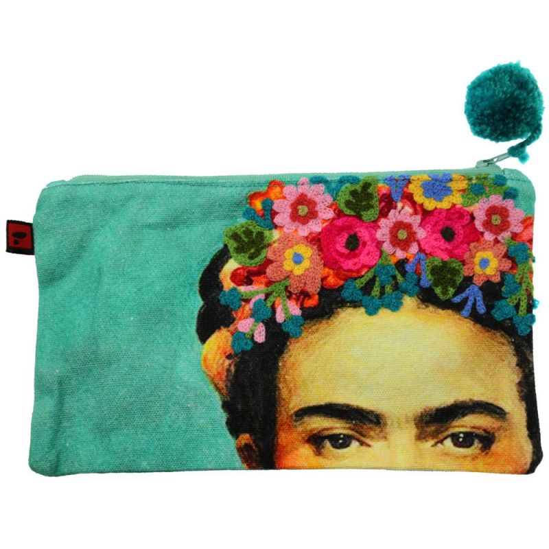 Cosmetic bag Frida Kahlo turquise