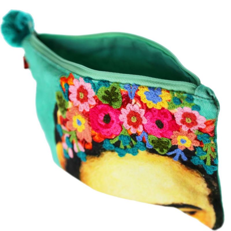 Cosmetic bag Frida Kahlo turquise