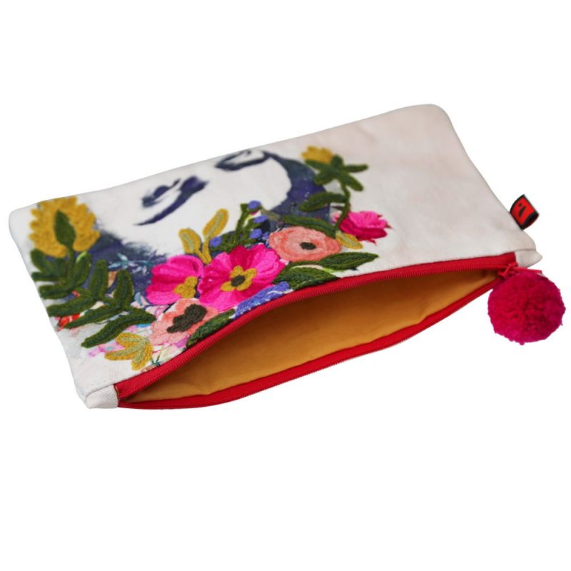 Cosmetic bag Frida Kahlo off-white