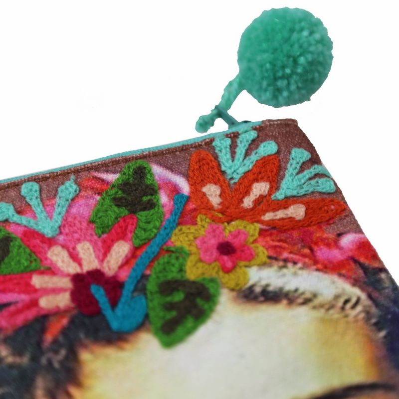 Cosmetic bag Frida Kahlo dark red