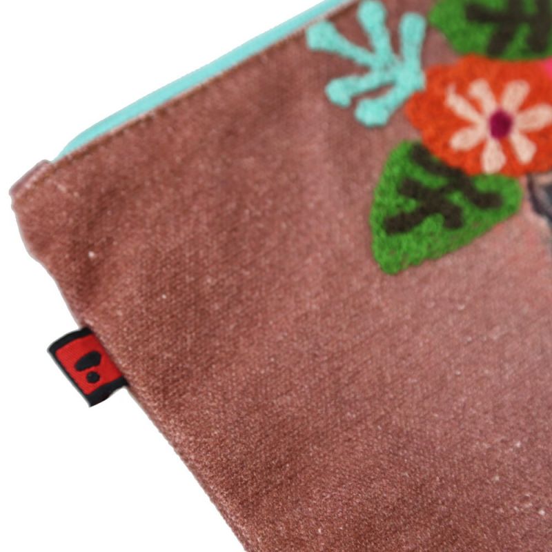 Cosmetic bag Frida Kahlo dark red
