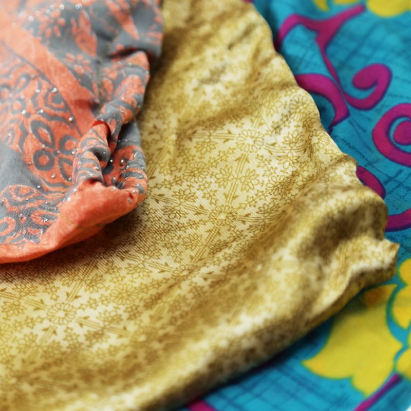 Recycled Sari Bag With Drawstring 32 x 40cm
