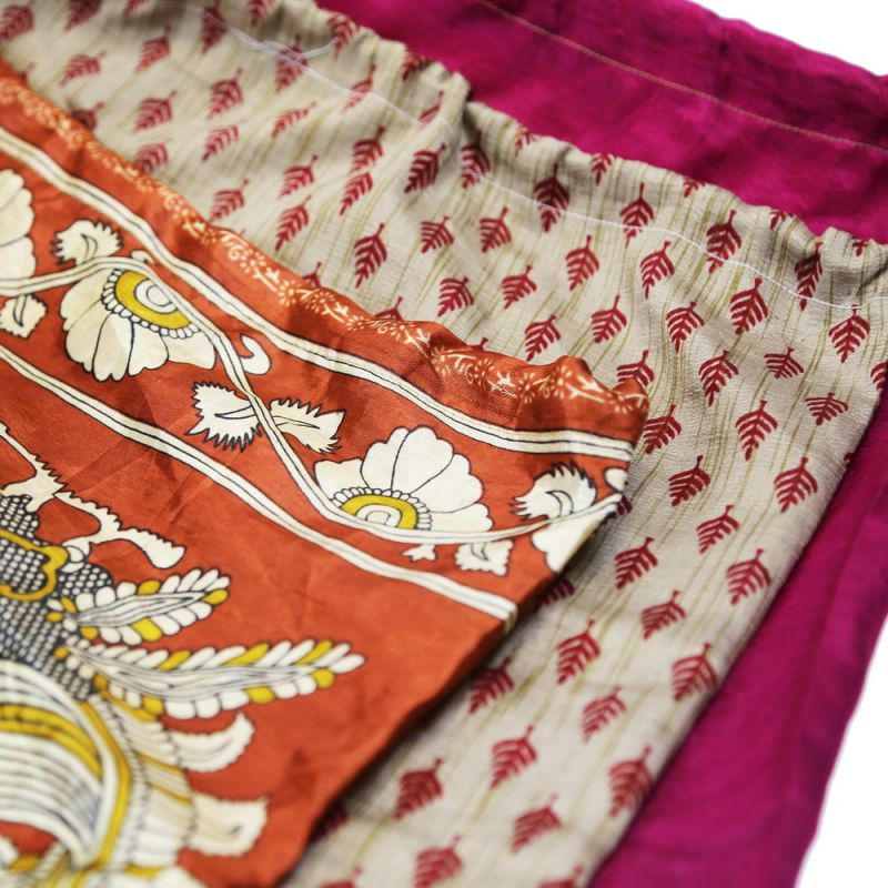 Recycled Sari Bag With Drawstring 38 x 50cm