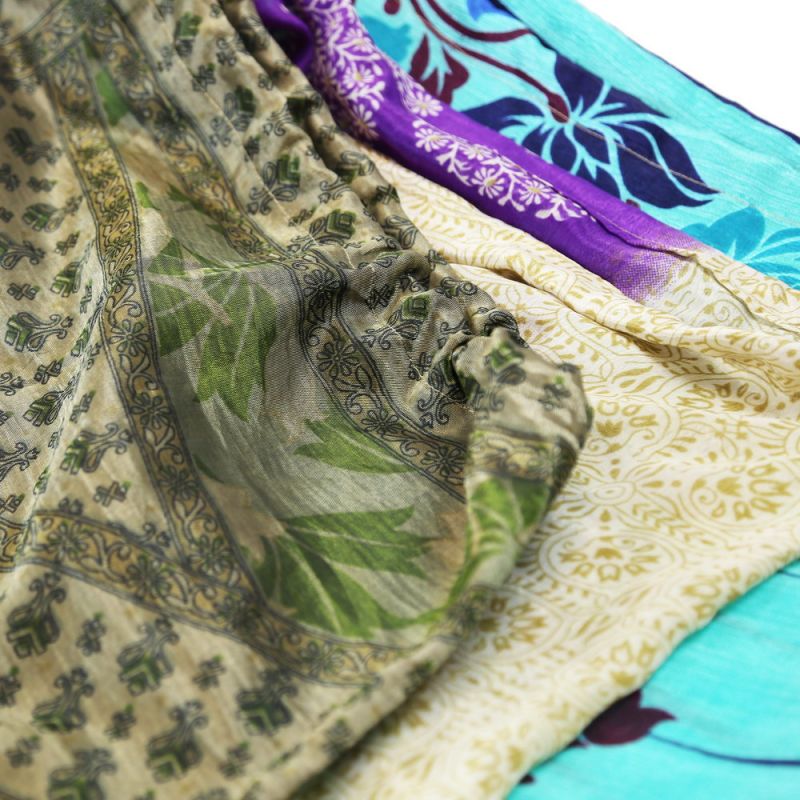 Recycled Sari Bag With Drawstring 48 x 48cm