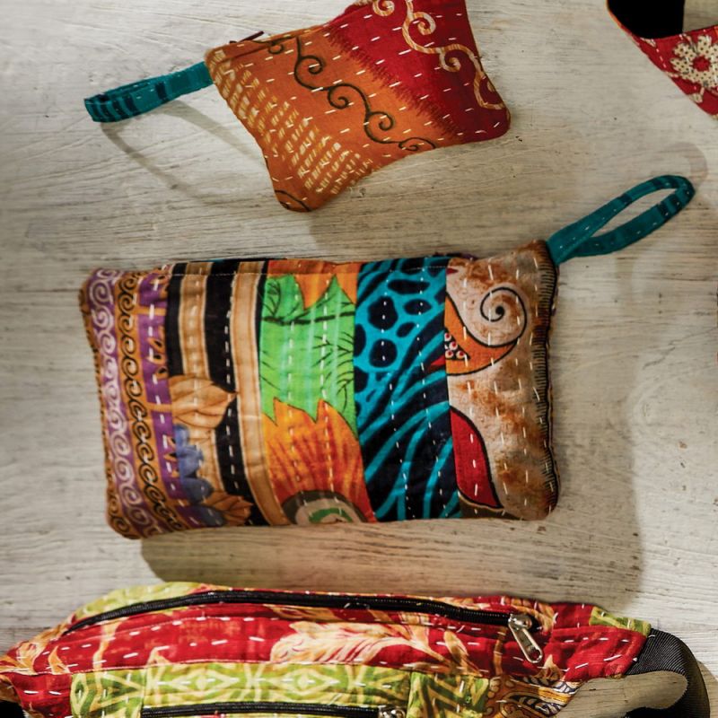 Vintage Kantha Make-Up Bag/Pencil Case 26 x 15cm