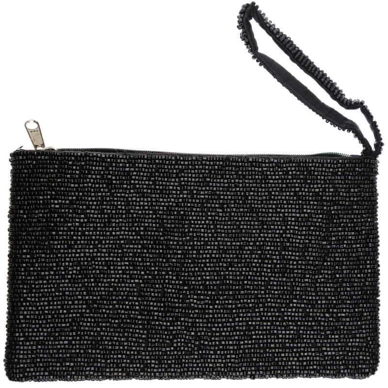 Τσαντάκι με Χάντρες Μάτι 20x12 Μαύρο