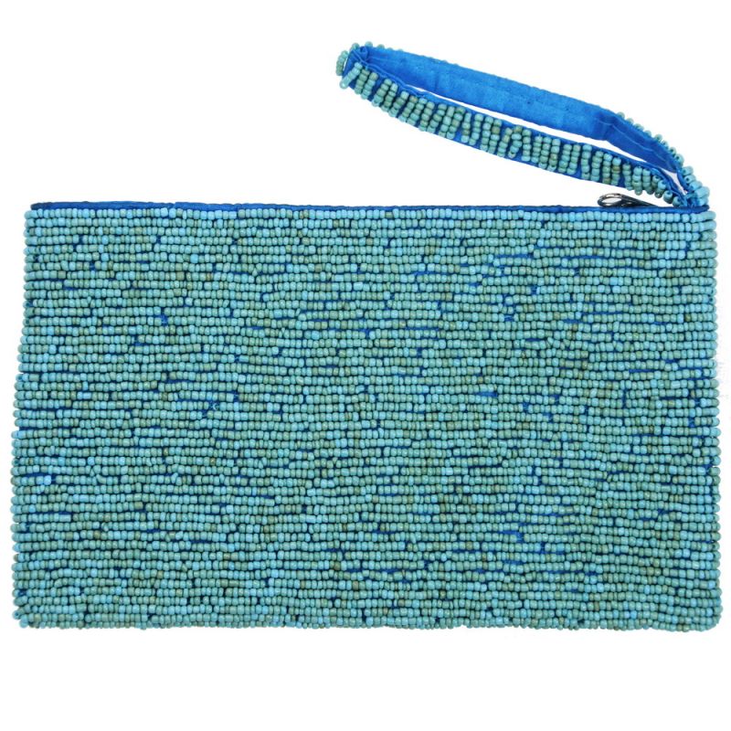 Τσαντάκι με Χάντρες Μάτι 20x12 Σιέλ