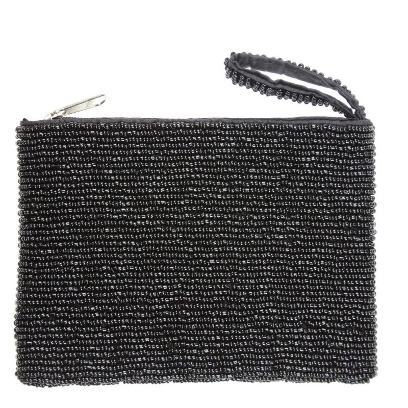 Τσαντάκι με Χάντρες Μάτι 13x10 Μαύρο