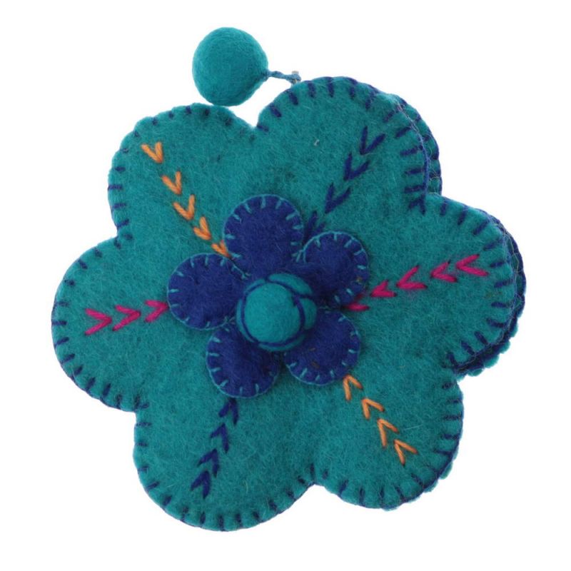 Purse felt flower asst colors